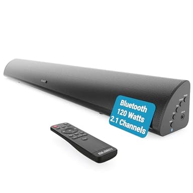 Majority Barra Soundbar TV con Subwoofer Integrato | 2.1 Home Theater | 120W Cassa TV Sound Bar | Casse TV Bluetooth con Connessione RCA, ottica e AUX | Altoparlanti TV Montabile a Parete Snowdon