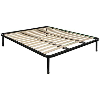 Comprarredo Rete matrimoniale 160x200 doghe strette in legno con doppio rinforzo, struttura e piedi in metallo, made in Italy rete letto ortopedica matrimoniale dispositivo medico detraibile