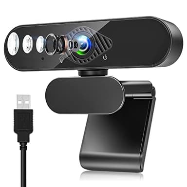 Dancial Webcam, Webcam per PC con Microfono 1080P con Video Camera USB 2.0 per Laptop, Desktop, Smart TV per Videochiamate, Conferenza, Studio e Lavoro