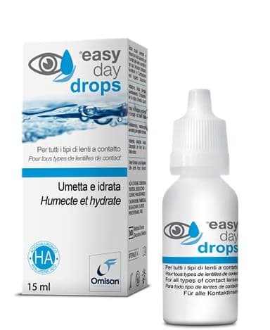 Easy Day Drops 3 in 1 - Idratante, rinfrescante, umettante. Gocce oculari con Acido ialuronico. Ideale per lenti a contatto - 15 ml
