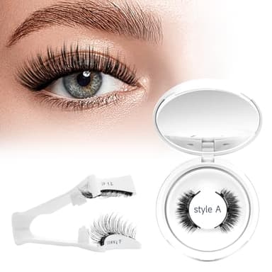 Higu clace Ciglia magnetiche, ciglia magnetiche senza eyeliner, look naturale magnetico, ciglia magnetiche con applicatore, non necessita di colla, ciglia magnetiche (SET-A)
