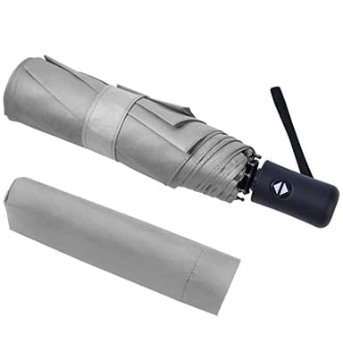Vicloon Ombrello Pieghevole Compatto Anti-Tempesta, Ombrello Antivento Automatico per Uomo, Ombrello Pieghevole Antivento Compatto Resistente Leggero con 8 Stecche Rinforzate in Teflon, Grigio