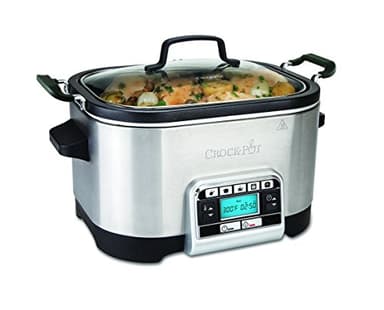 Crock-pot MultiCooker, Capienza da 5.6l, adatta fino a 6 persone, Digitale e Programmabile, 5 Modalità di Cottura Preimpostate: Slow Cook, al Forno, a Vapore, Rosolatura, Arrostitura, 240W,Argento