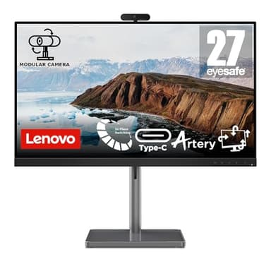 Lenovo N27p Monitor 27" UHD (3840x2160), IPS, 4ms, 60Hz, Altoparlanti integrati, Low Blue Light, Flicker free, Regolabile, HDMI, DP e USB-C