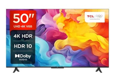 TCL 50V6B TV 50" 4K HDR Ultra HD Google TV con design senza bordi Dolby Audio Compatibile con Google Assistant