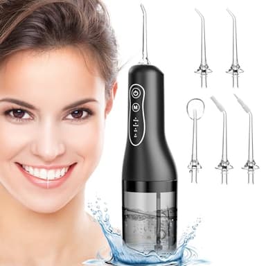 ETROBOT Idropulsore Dentale, 2025 Irrigatore Dentale Portatile, 4 Modalità E 5 Ugelli Water Flosser, IPX7 Impermeabile, Idropulsore per la cura e la pulizia del cavo orale