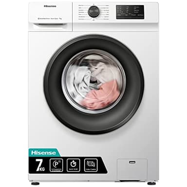 Hisense WFVC7012E - Lavatrice a Carica Frontale 7 Kg, 1200 rpm, 15 Programmi, Display LED, Programma Rrapido, Partenza Ritardata, Child Lock