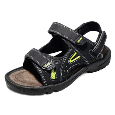 JOMIX Sandali Uomo Estivi in Eco-Pelle Sportivi Trekking Casa Mare Spiaggia SU2053 (Nero, 41)