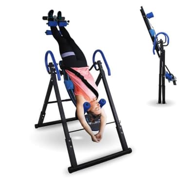 Mobiclinic® fitness, Panca a inversione, Pieghevole, Inclinazione di 180º, Fino 120 kg, Regolabile, Cuscino lombare e poggiatesta, Quattro sistemi sicurezza, Stretching ed esercizi addominali
