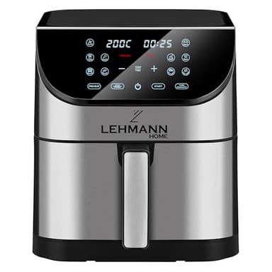 Lehmann Friggitrice ad aria calda XXL 1800 W, friggitrice ad aria calda 8L con fino a 10 programmi, friggitrice ad aria calda con touch screen a LED digitale, regolazione della temperatura 76-200°C,