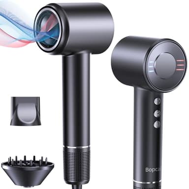 Bopcal Asciugacapelli Ionico con Diffusore, Asciugatura Rapida 120000 RPM ad Alta Velocità per Phon Capelli, Phon Capelli Professionale con 500 Milioni di Ioni, per Viaggi e Casa, Regalo, 12 Modi