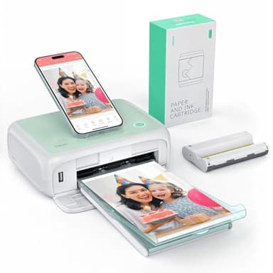 YOTON Stampante Foto Portatile, Stampante Fotografica per Cellulare con 1 Cartuccia d'inchiostro e 54 Cartes (10x15cm), Supporta la Stampa di Fototessere, Stampante WiFi per iOS/Android/Computer