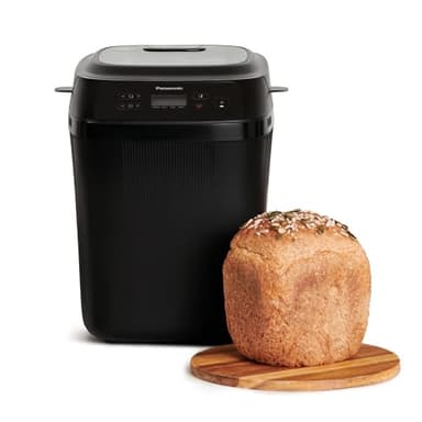 Panasonic SD-PN100KXE Mini Macchina del Pane, 4 Programmi Senza Glutine, Design Compatto, 18 Programmi Automatici, Schermo LCD, Pane da 200 o 400 g, Nera