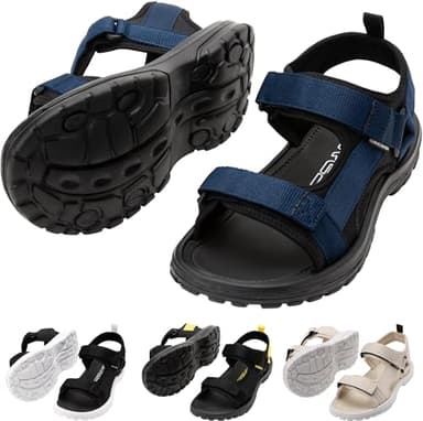 CRESSI Pete Sandal Black/Blue Navy 44 - Sandalo Unisex Ideale per le Giornate Estive in Spiaggia, Progettato per Comfort e Praticità in Ambienti Acquatici, Nero/Blu Navy, 44