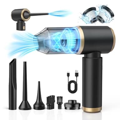 NIBSHOOM Mini Aspiradora de Mano, 18000 Pa Aspirador de Mano Potente Sin Cable, 4 en 1 Aspirador Coche Potente Sin Cable, 4000 mAh Recargable Aspirador Portatil Pequeño para Limpiar el Coche y la Casa