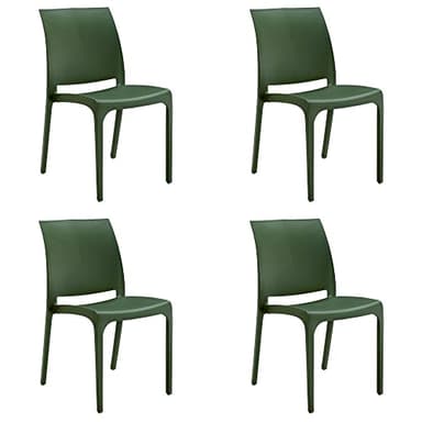Totò Piccinni Sedia VOLGA in polipropilene design impilabile per esterno Made in Italy (4, Verde)