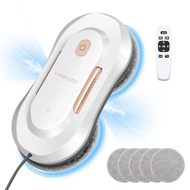 CHOVERY Robot Lavavetri, Robot per la pulizia delle finestre, con funzione spray, lavavetri automatico, robot elettrico con doppio spray d'acqua,3800PA Robot Lava Vetri Elettrico con Telecomando