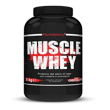 Muscle Whey FlorioSport®, 2 Kg Proteine del Siero Latte con Creatina Taurina Aminoacidi Whey Protein Per la crescita ed il mantenimento della massa muscolare (Cioccolato)