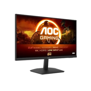 AOC Gaming 24G15N, monitor Full HD da 24 pollici, 180 Hz, VA veloce, 1 ms, sincronizzazione adattiva, HDR10, ritardo di ingresso basso (1920x1080, HDMI 2.0, DisplayPort 1.4,)