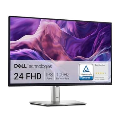 Dell P2425H 24" Full HD (1920x1080) Monitor, 100Hz, IPS, 5ms, 99% sRGB, USB-C, DisplayPort, HDMI, VGA, 4x USB, 3 Anni di Garanzia, Nero