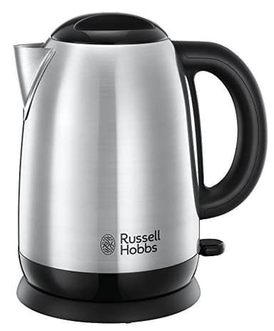 Russell Hobbs Bllitore Elettrico - 1,7 L, 2400 W - Acciaio Inox Satinato; Ebollizione Rapida; Filtro Anticalcare Rimovibile; Beccuccio, Indicatore Liv. di Riempimento, Adventure 23912-70
