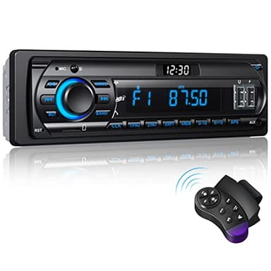 RDS Stereo Autoradio Bluetooth 5.0,12V/24V con Display Orologio LCD, FM/AM, illuminazione a 7 colori, 4x65W 1 Din per auto, Supporto Vivavoce 2USB/AUX/SD/TF/MP3/FLAT