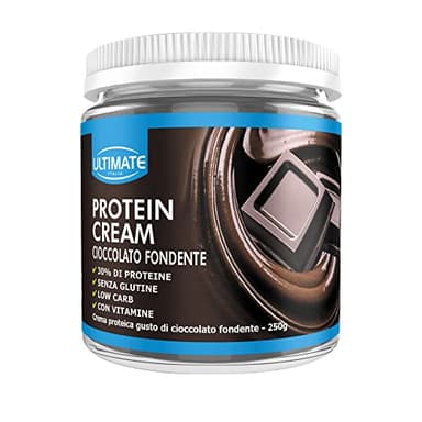Protein Cream Cioccolato Fondente - Crema Proteica Spalmabile Col 30% Di Proteine Del Siero Del Latte - Whey Isolate Microfiltrate - Senza Glutine - Senza Zucchero - Low Carb - 250 g