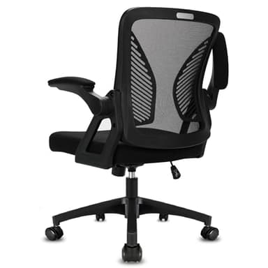 Milacyee Sedia da Ufficio con Supporto Lombare, Sedia Ufficio Ergonomica con Braccioli Regolabili in Rete Traspirante, Altezza Regolabile e Schienale Inclinabile con 360°Ruote Girevoli, Nero