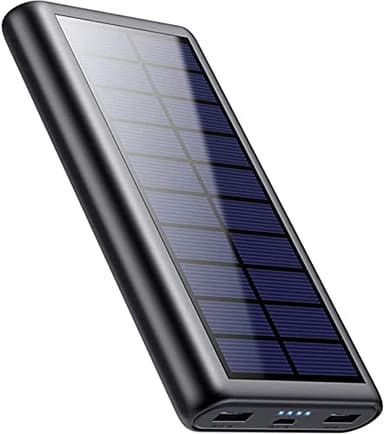 QTshine Power Bank Solare 26800mAh, Caricabatterie Solare Portatile con 2 Uscite Porte, Grande Powerbank Capacità Caricatore Solare Batteria Esterna per iPhone 16/15/14 Pro Max Samsung Huawei ecc
