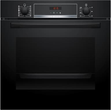Bosch HQA574BB3 Serie 4, Forno con vapore da incasso, Pirolisi: pulizia del forno senza sforzo, Display LED rosso, 10 programmi automatici, Nero, 60 x 60 cm