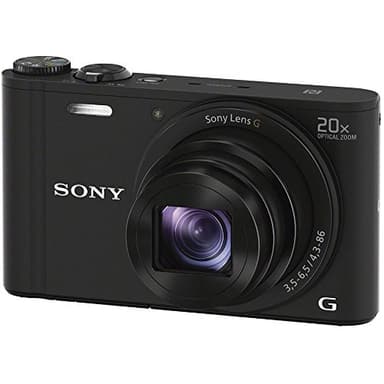 Sony DSC-WX350 Fotocamera Digitale Compatta Travel con Sensore CMOS Exmor R da 18.2 MP, Ottica Sony G 25-500 mm, Zoom Ottico 20x, Video Full HD, Nero