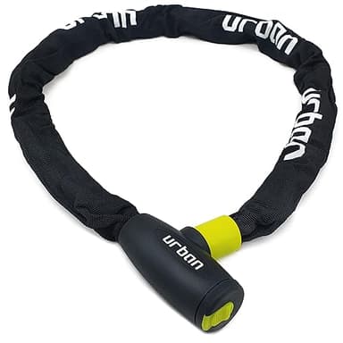 URBAN XK120 Lucchetto Bici, Catena Alta Sicurezza Acciaio Cementato Antitaglio ø8mm, Catenaccio per Ancoraggio Antifurto Moto Bicicletta, Antigraffio, Lunghezza Ottimale per un Facile Trasporto, 120cm