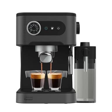 Cecotec Macchina Caffè Espresso Manuale Power Espresso 20 Pro Latte. 1350W, Espresso, Schermo con Pulsanti, Bomba 20 Bar, Vaporizzatore Orientabile, Serbatoio Acqua 1,5L, Serbatoio Latte 550ml