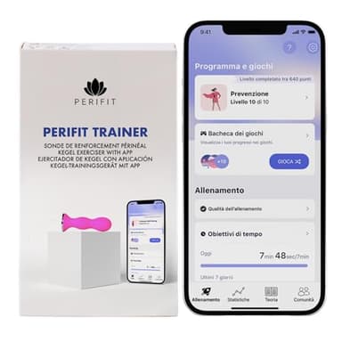 Perifit - Sonda pelvica Kegel con App | Stimolatore per il pavimento pelvico | Rafforza il tuo pavimento pelvico, migliora il controllo della vescica e velocizza il recupero postnatale
