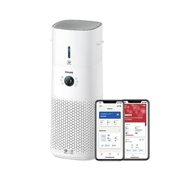 Philips Purificatore d'aria e umidificatore 2-in-1 Serie 3000, 131 m2, filtro NanoProtect HEPA & Carboni attivi, rimuove il 99,97% di tutte le particelle invisibili, Bianco (AC3737/10)