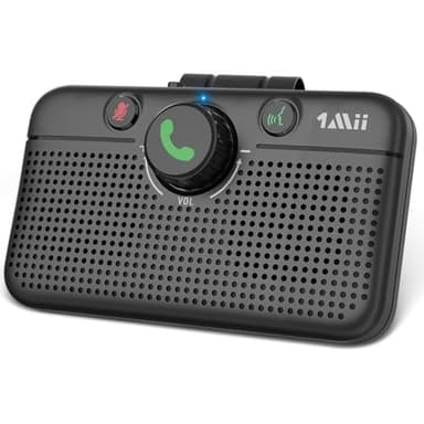 1Mii Kit Vivavoce per Auto Bluetooth 5.3 con Siri Assistente Comandi Vocali di Google Altoparlante, per Chiamate Viva Voce, GPS, Connessione Automatica, Altoparlante da 3W, Connettività Dual Link