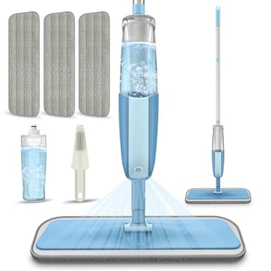 Scopa Lavapavimenti a Spruzzo, MEXERRIS Spray Mop Microfibra Mocio Pavimenti Professionale con 3 Cuscinetti Riutilizzabili per Casa, Cucina, Legno Duro, Laminato, Legno, Ceramica