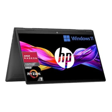 HP Envy x360 15-fh0002sl Convertibile, AMD Ryzen 7-7730U, RAM 16GB, SSD 512GB, AMD Radeon Integrata, Schermo Touch da 15.6” FHD IPS Antiriflesso, Audio B&O, HP Privacy Cam, Windows 11, Metallo, Nero