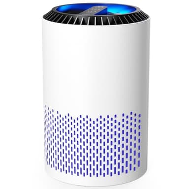 AROEVE Purificatori d'Aria Per Camera Da Letto e Casa, 7W Purificatore d'Aria Con Modalità Sonno 22dB Filtro HEPA H13 Fumo Polline Forfora Capelli Odore, DH-JH01A, Bianco