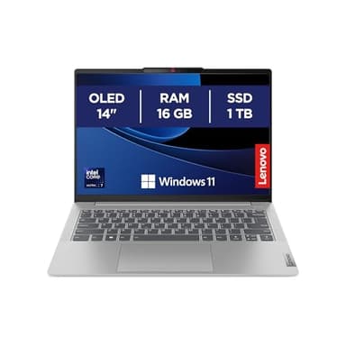 Lenovo IdeaPad Slim 5 Notebook 14’’ WUXGA OLED (1920x1200), Intel Core Ultra 7 155H, Grafica Intel Arc Integrata, RAM 16GB, 1TB SSD, Windows 11 Home, Cloud Grey, Esclusiva Amazon