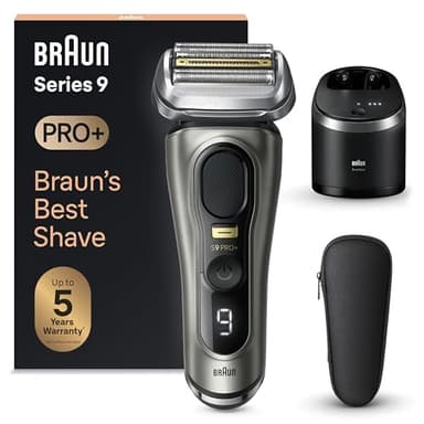 Braun Series 9 PRO +, Rasoio Elettrico Barba, Regolabarba Uomo, Rifinitore di precisione, Custodia Viaggio, Lame Flessibili, SmartCare, Impermeabile, Batteria Litio Ion, Idea Regalo, 9565cc Grafite
