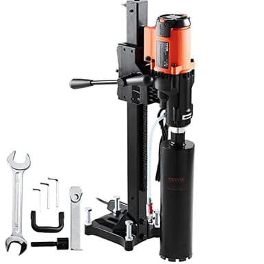 VEVOR Trapano a Colonna Elettrico Perforazione del Calcestruzzo Potenza Nominale 3200W Diametro Max. 20cm, Macchina Carotatrice Elettrica 750 giri/min Umido & Secco, Trapano per Carotaggio Diamantato