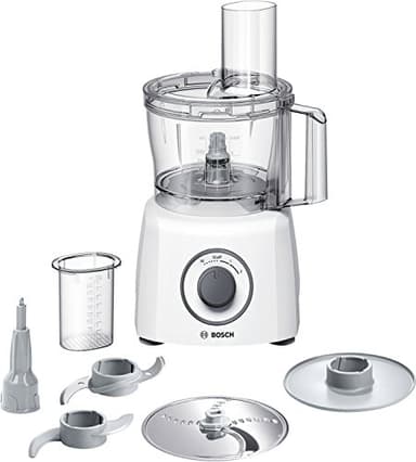 Bosch MultiTalent 3 Robot da Cucina Multifunzione Compatto - Oltre 20 Funzioni, 800 W, 2 Velocità, Ciotola 2,3 l, Disco per Affettare, Tagliare e Grattugiare, Lama per Impastare e Disco per Montare