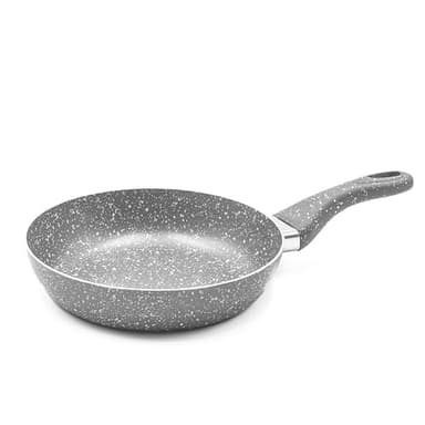 Zanetti Pietra Rara Padella Antiaderente Padella con Alluminio Manico Soft Touch Alta Resistenza, 28 cm Diametro, colore Grigio, Made in Italy