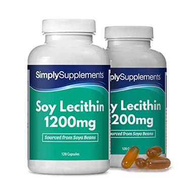 Lecitina di soia 1200 mg - 240 Capsule - fino a 8 mesi di durata - SimplySupplements