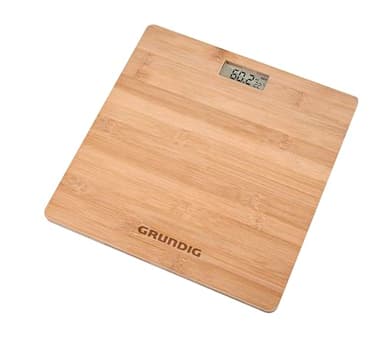 Grundig Bilancia pesapersone – Bilancia digitale in bambù – Max. 180 kg – Bilancia con piedini antiscivolo – Misura in KG, LB e ST