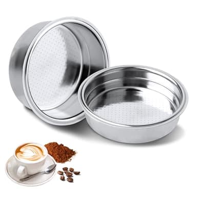 TNOMSNO Filtri da Caffè in Acciaio Inossidabile, Filtro Macchina Caffe Cestello per Filtro Pressurizzato a Doppio Strato da 51 mm, 1Tazze 2 Tazze, Filtro Caffè per Espresso di Filtro Macchina Caffe