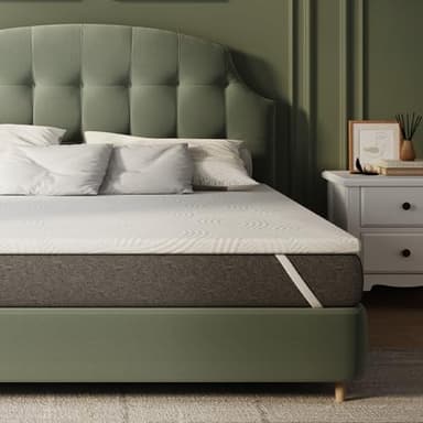 Novilla Materasso Topper 160x190 Altezza 5 cm, Coprimaterasso in Schiuma di Fibra di Bambù a Doppio Strato, Topper Assorbente e Traspirante con 4 Angoli Dotato di Cinghie Elastiche Antiscivolo