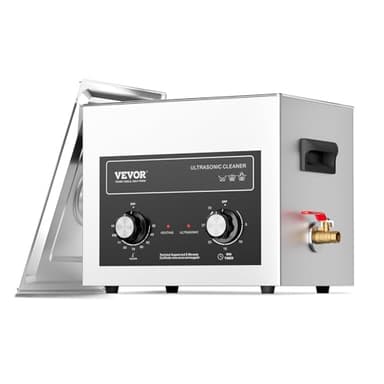 VEVOR Pulitore ad Ultrasuoni 10L con Timer Riscaldante Cestello, Macchina Digitale a Cavitazione Sonica, Pulitrice Ultrasuoni 240 W per Strumenti di Orologi, Occhiali, Monete, Utensili Metallici