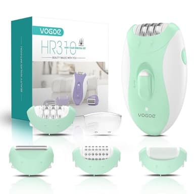 VOGOE Epilatore per Donne, Epilatori 4 in 1 Depilazione con 2 Velocità, Epilatore Cordless Ricaricabile a Rasoio, 21 Pinzette Coperte, Depilatore Elettrico per Viso Gambe Braccia Ascelle Bikini, Verde